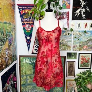 Vintage Sheer Floral Slip Dress